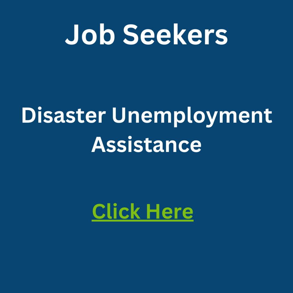 Job Seekers Disaster Unemployment flyer